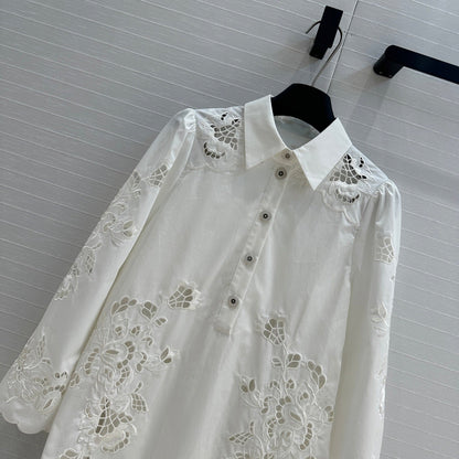Do 25ss hollow shirt dress