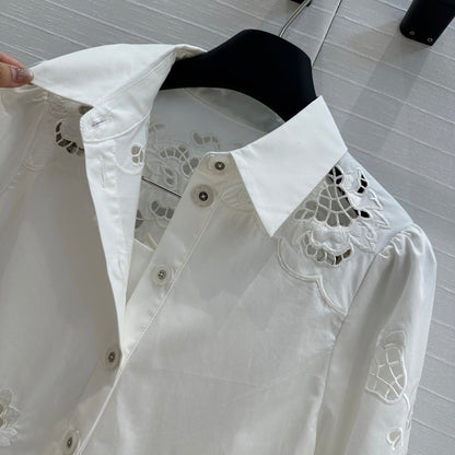 Do 25ss hollow shirt dress