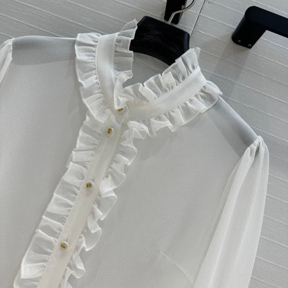 Do 25ss silk buttons shirt