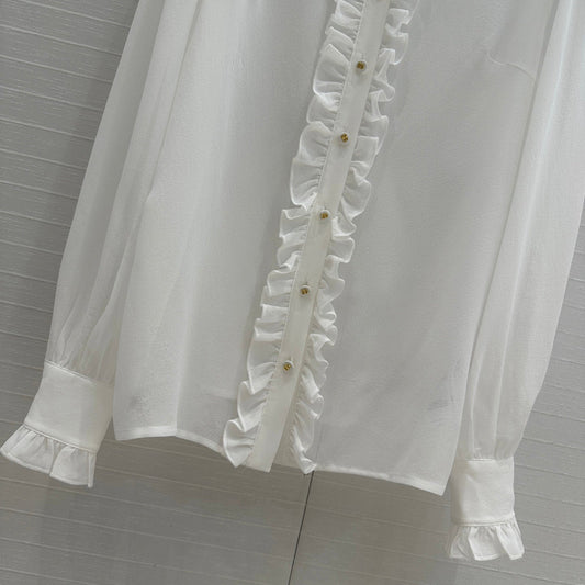 Do 25ss silk buttons shirt