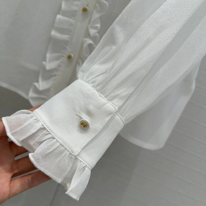 Do 25ss silk buttons shirt