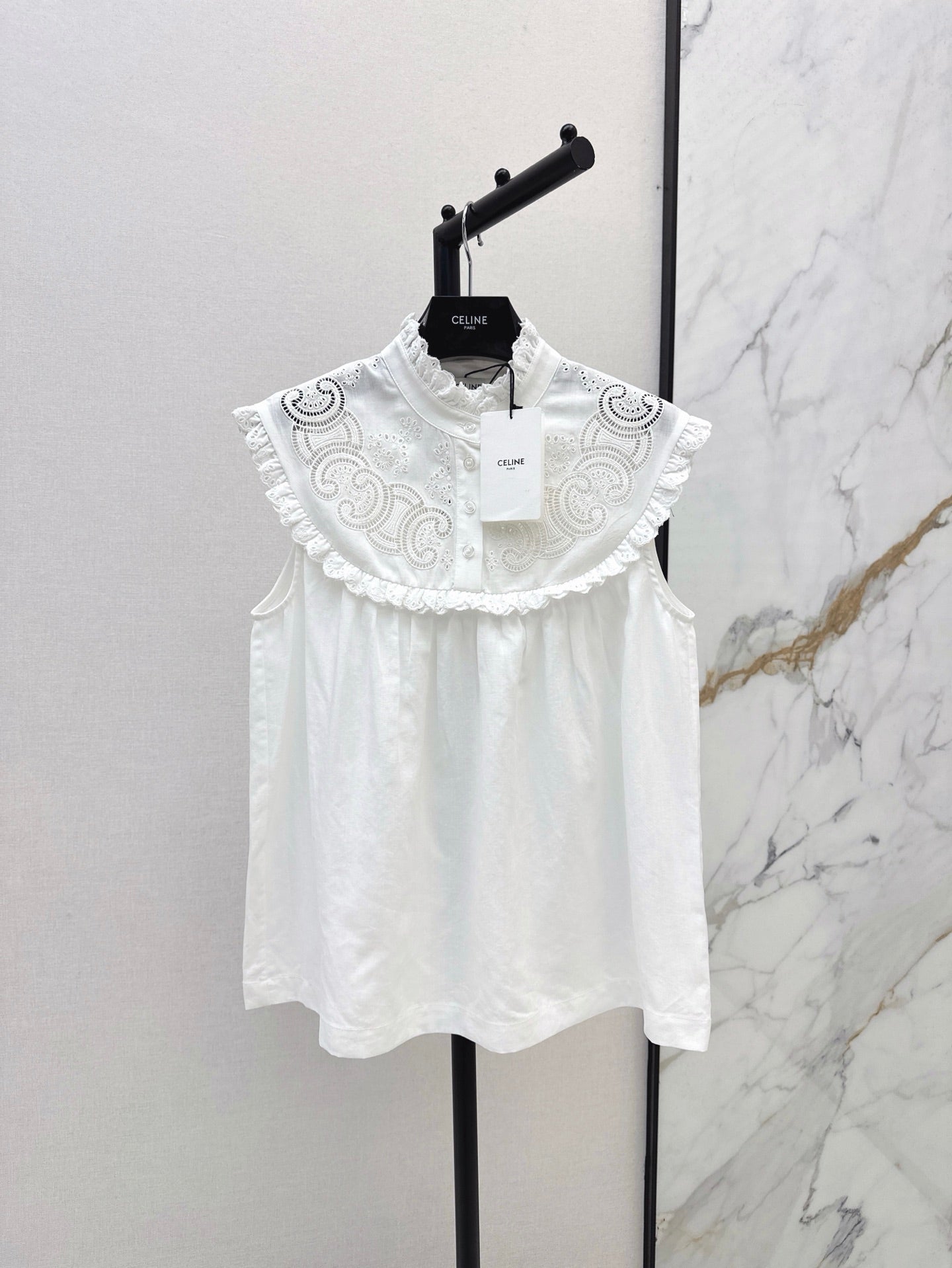 Ce 25ss hollow sleeveless shirt