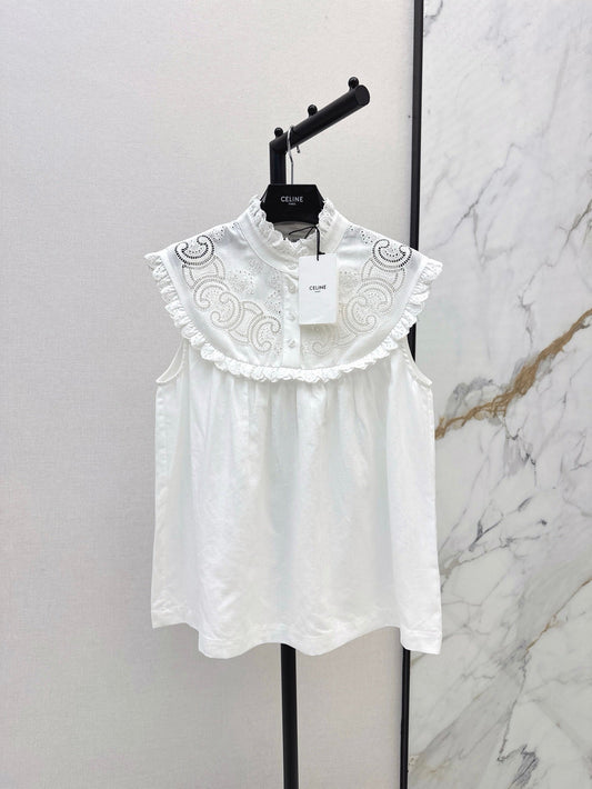 Ce 25ss hollow sleeveless shirt