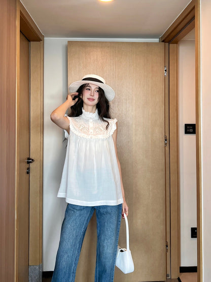 Ce 25ss hollow sleeveless shirt