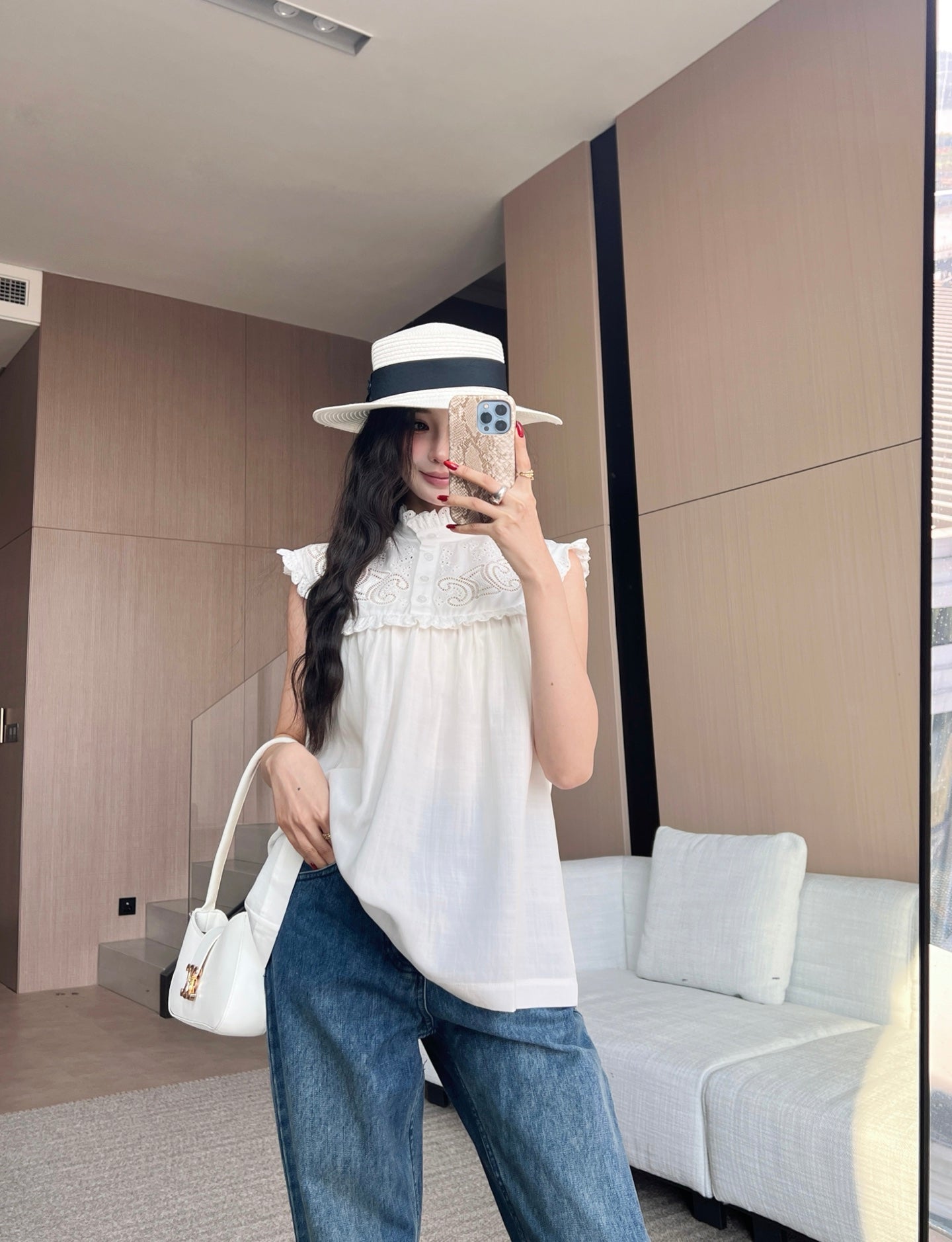 Ce 25ss hollow sleeveless shirt