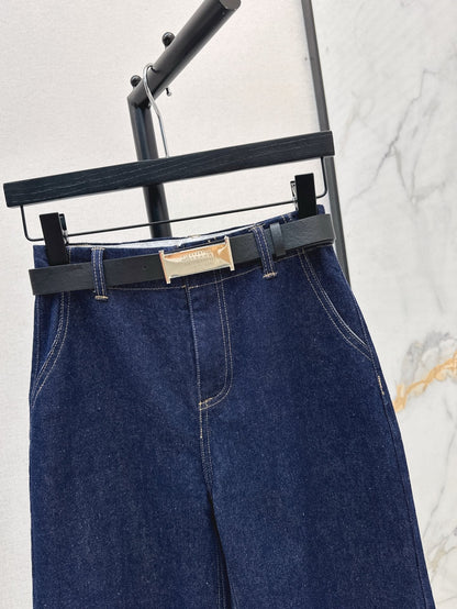 Ma 25ss wide leg jeans wth belt