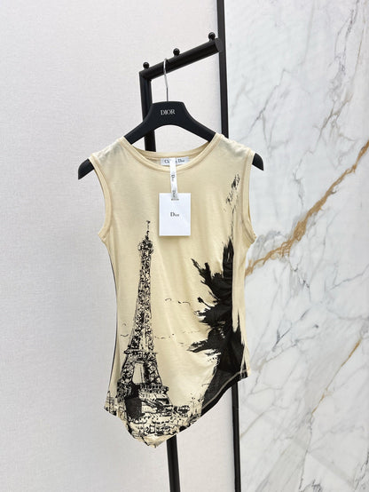 D 25ss printed sleeveless
