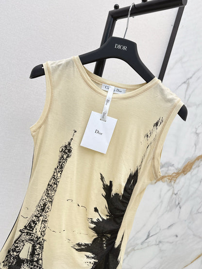 D 25ss printed sleeveless