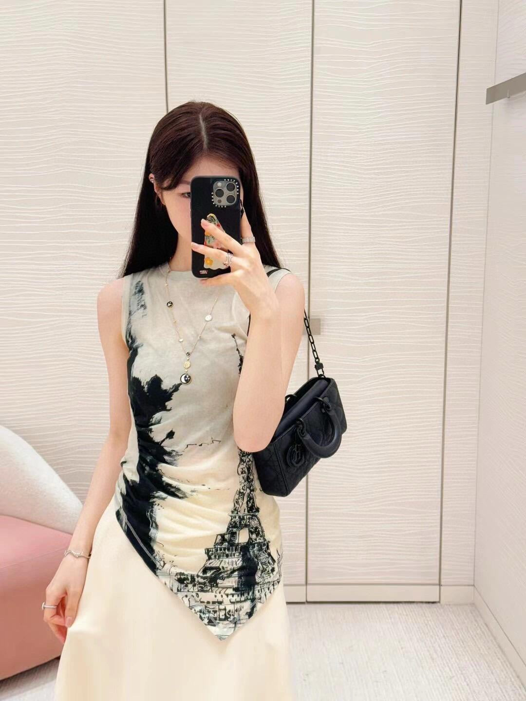 D 25ss printed sleeveless