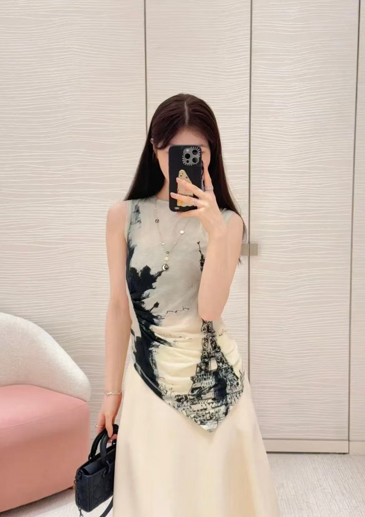 D 25ss printed sleeveless