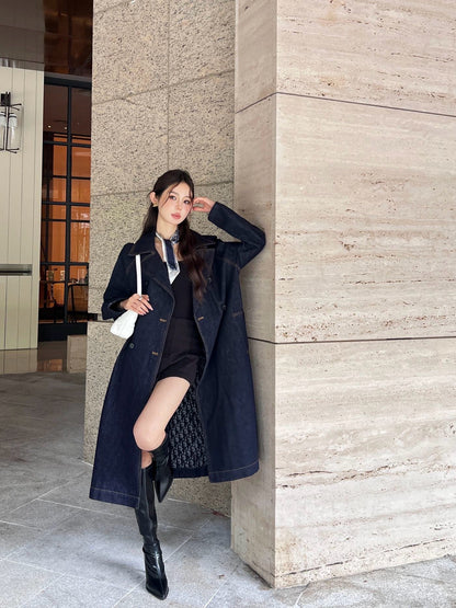 D 25ss denim trench coat