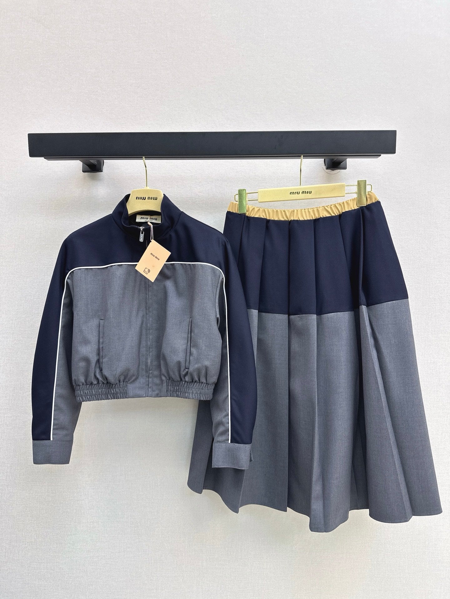 M 25ss crop jacket skirt suit