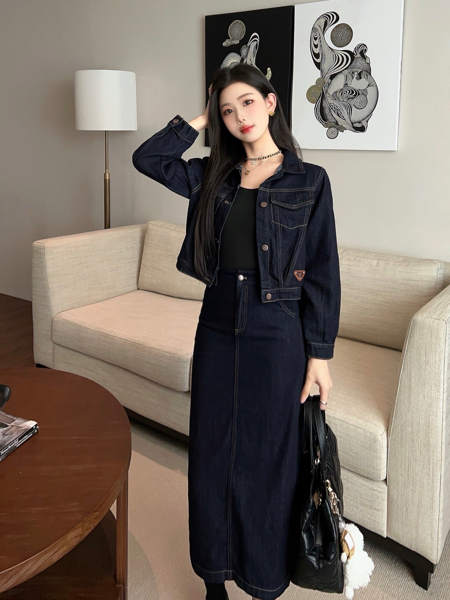 P 25ss denim suit