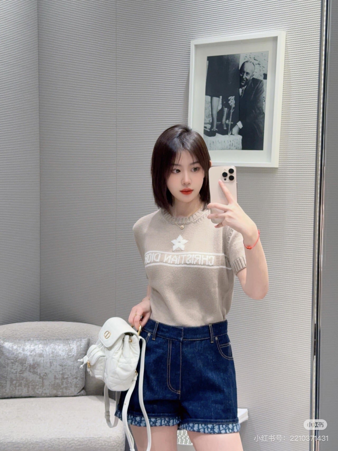 D 25ss vintage denim short
