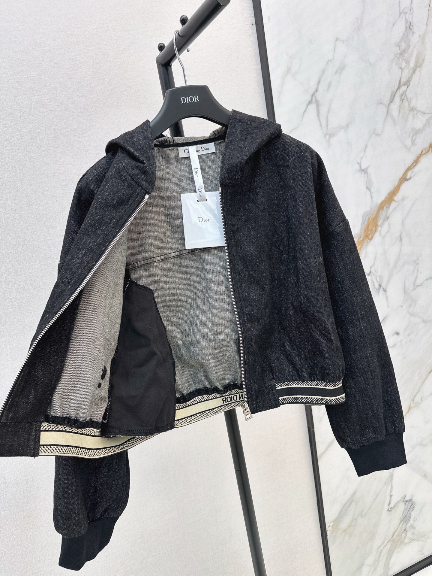 D 25ss hooded denim jacket
