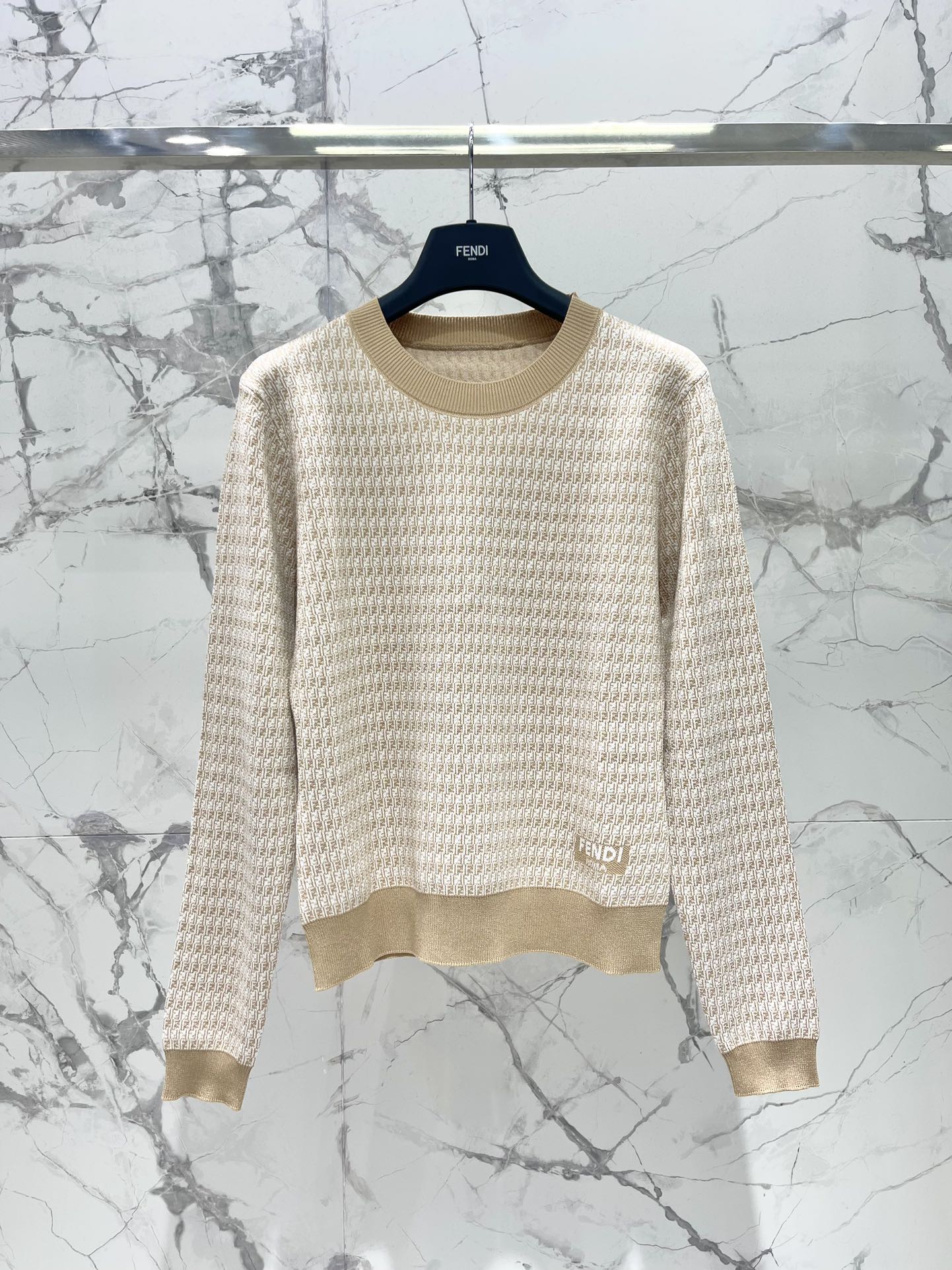 Fe 25ss jacquard knitted sweater