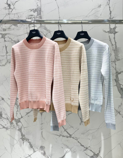 Fe 25ss jacquard knitted sweater