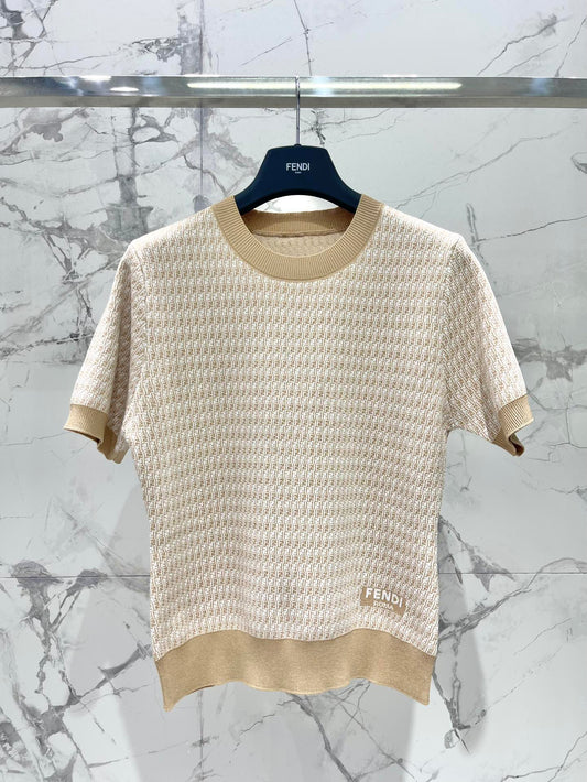 Fe 25ss jacquard knitted t-shirt