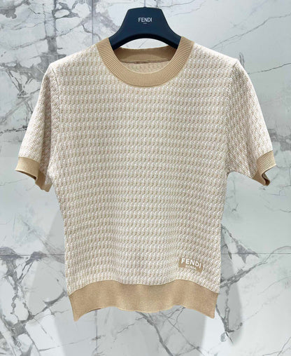Fe 25ss jacquard knitted t-shirt