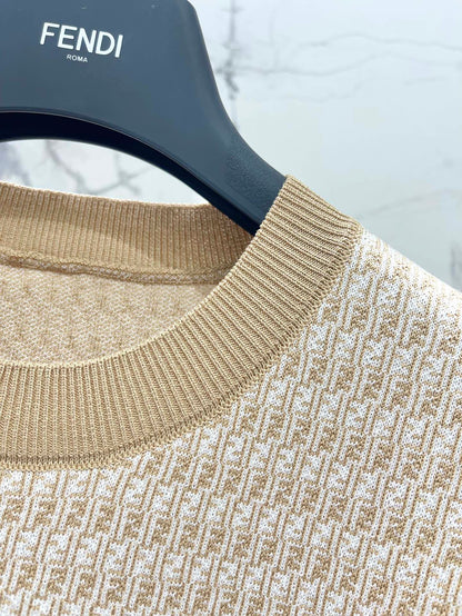 Fe 25ss jacquard knitted t-shirt