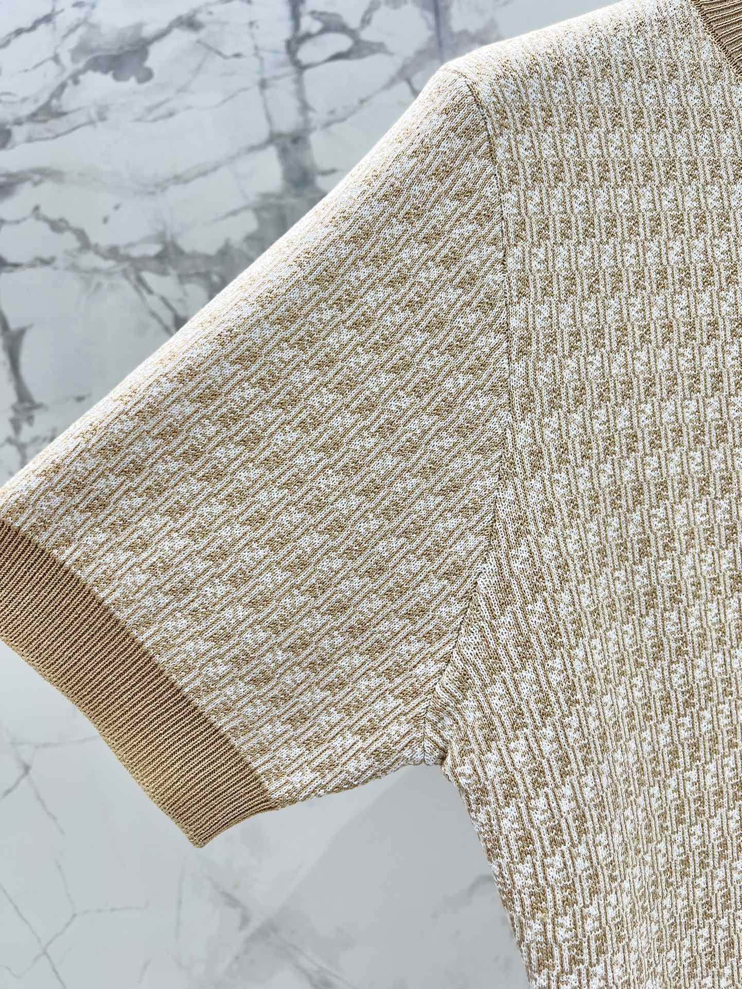 Fe 25ss jacquard knitted t-shirt