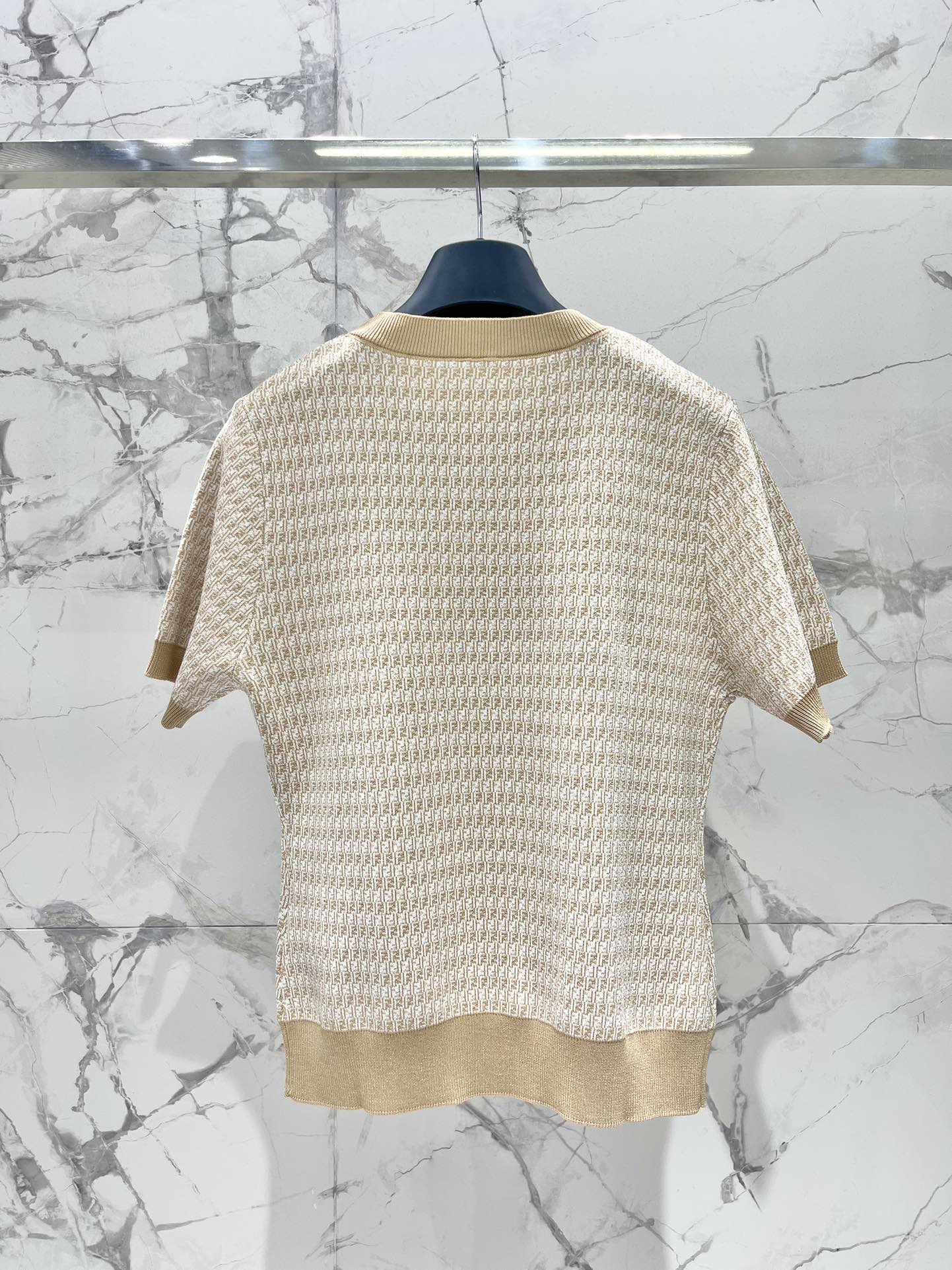 Fe 25ss jacquard knitted t-shirt