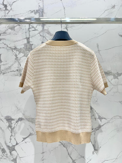 Fe 25ss jacquard knitted t-shirt