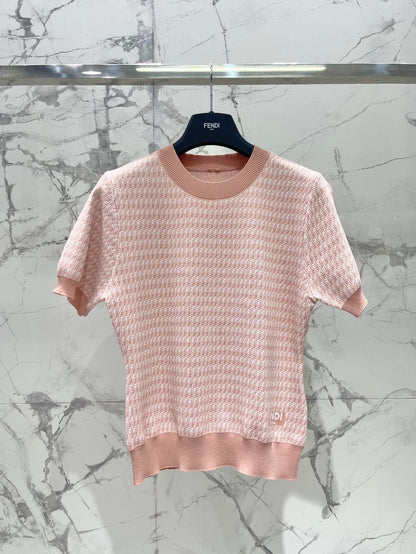Fe 25ss jacquard knitted t-shirt