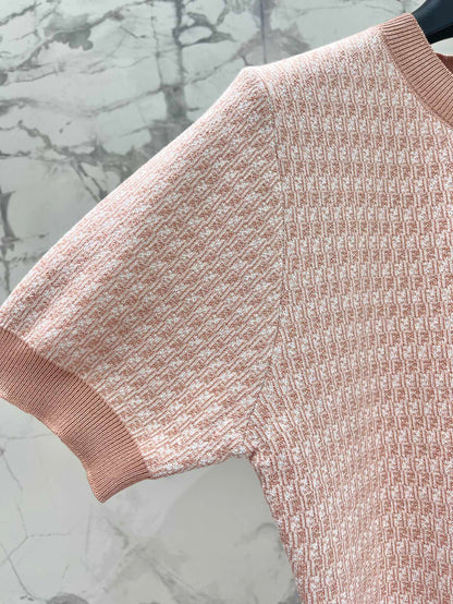 Fe 25ss jacquard knitted t-shirt