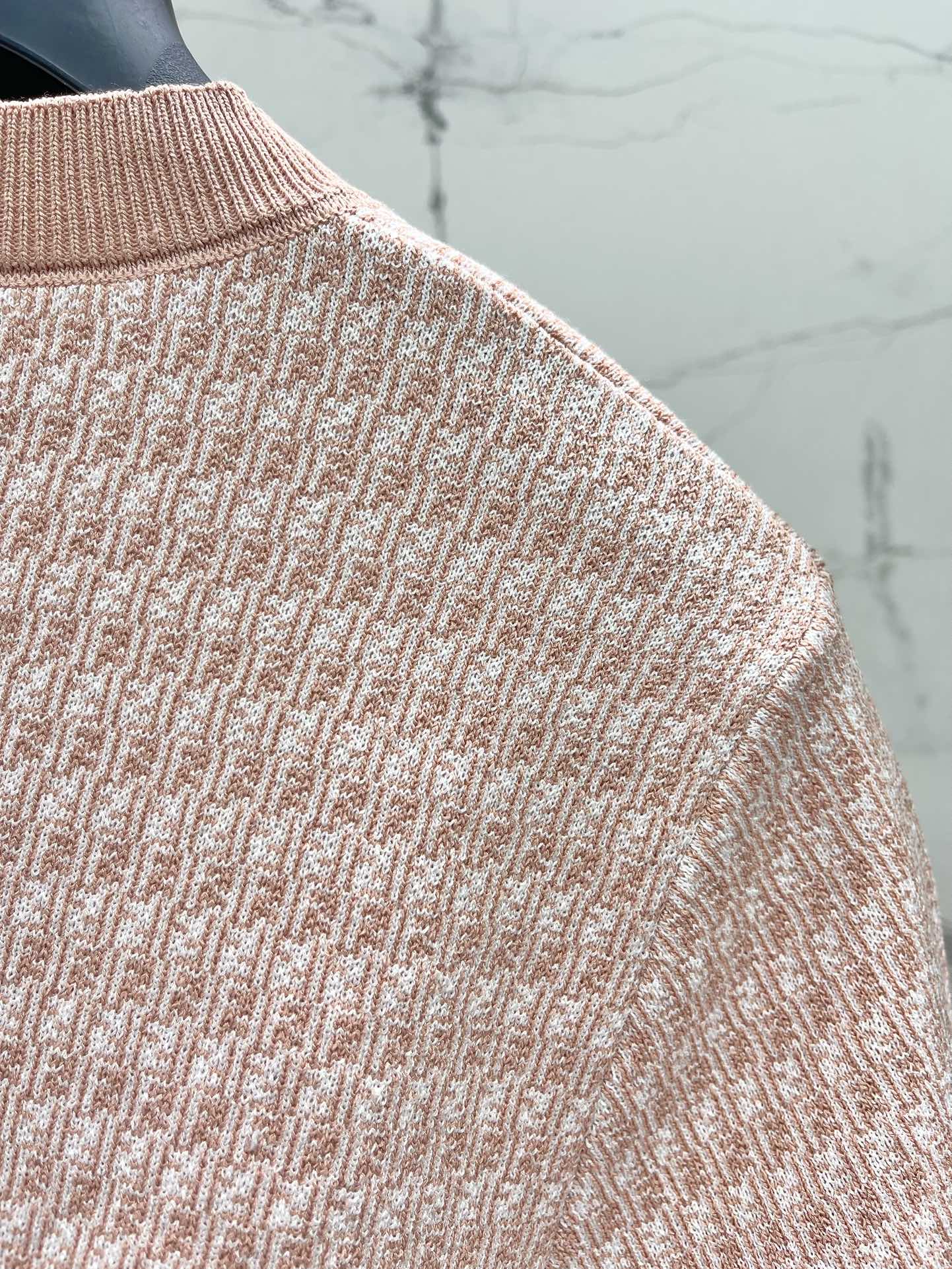 Fe 25ss jacquard knitted t-shirt