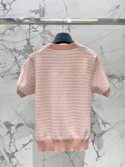 Fe 25ss jacquard knitted t-shirt