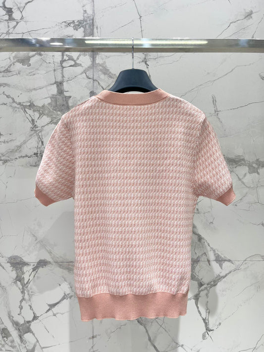Fe 25ss jacquard knitted t-shirt