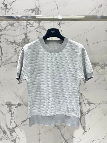 Fe 25ss jacquard knitted t-shirt