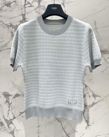 Fe 25ss jacquard knitted t-shirt