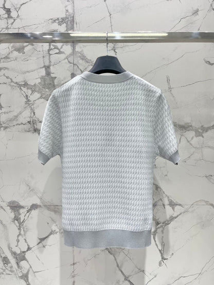 Fe 25ss jacquard knitted t-shirt