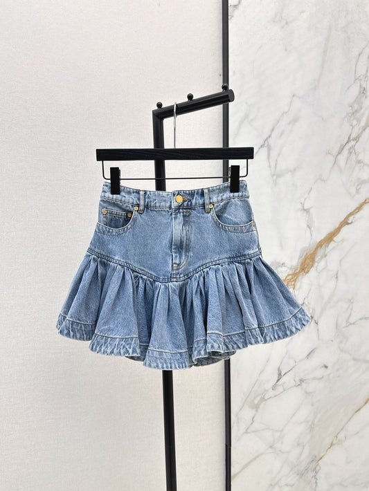 ZIM 25SS DENIM RUFFLE SKIRT