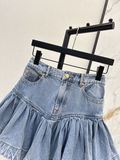 ZIM 25SS DENIM RUFFLE SKIRT