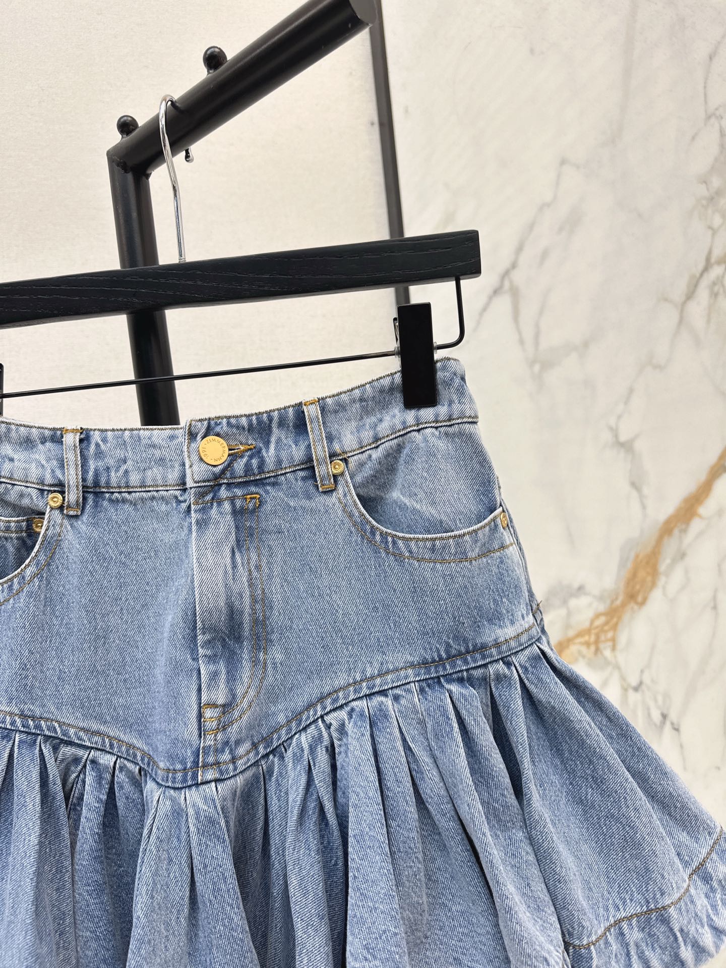 ZIM 25SS DENIM RUFFLE SKIRT