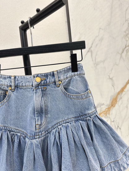 ZIM 25SS DENIM RUFFLE SKIRT