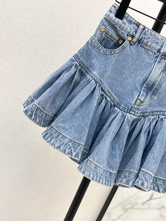 ZIM 25SS DENIM RUFFLE SKIRT