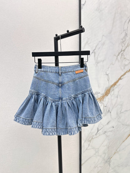 ZIM 25SS DENIM RUFFLE SKIRT
