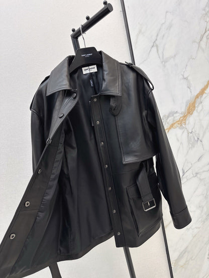 Sa 25ss leather jacket