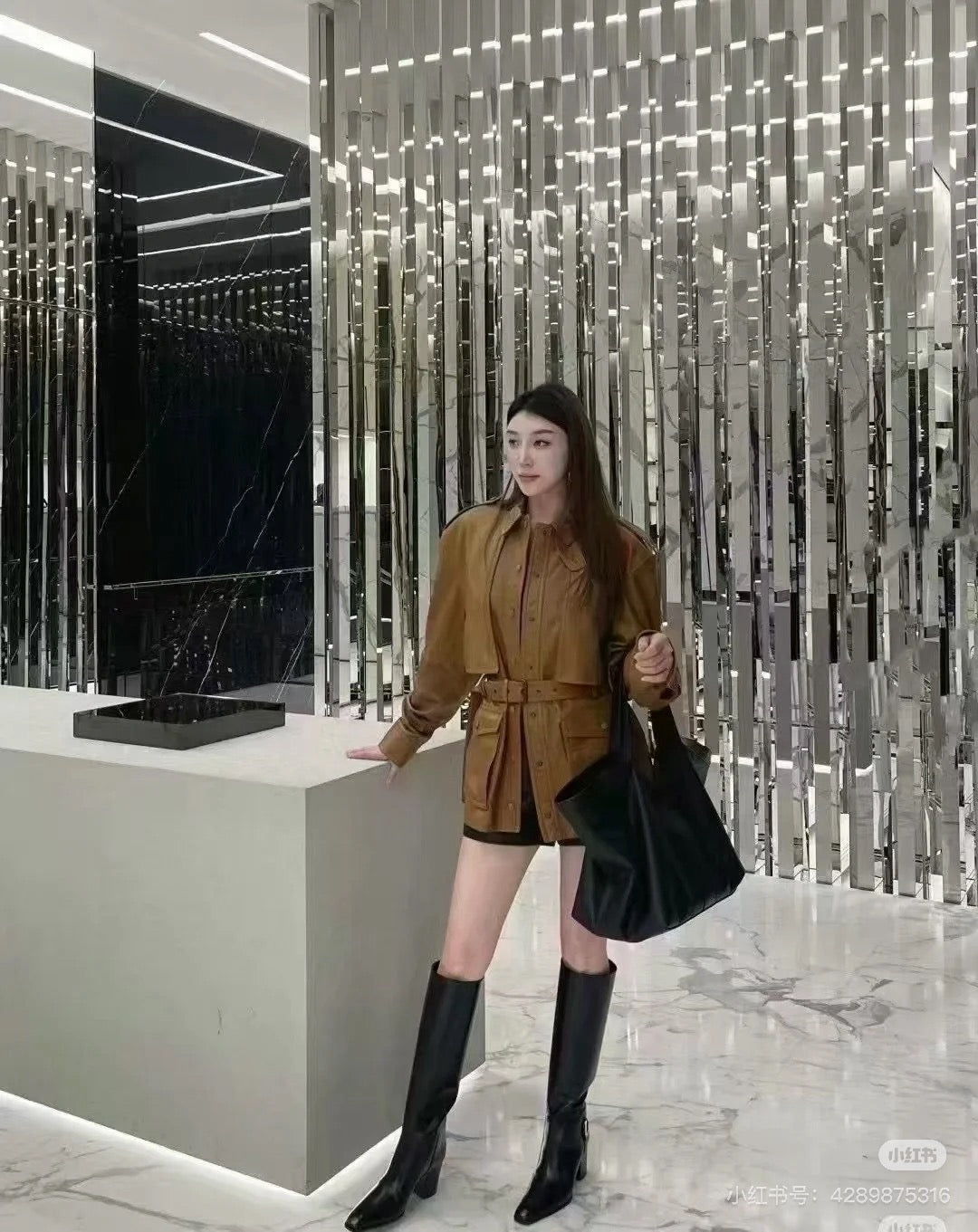 Sa 25ss leather jacket