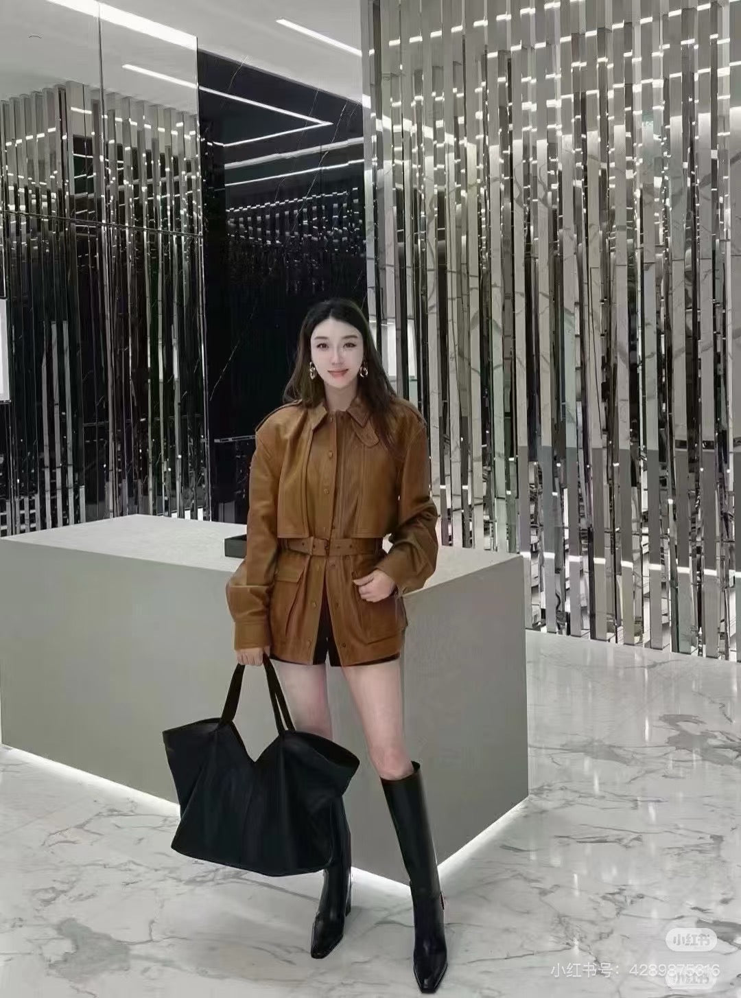Sa 25ss leather jacket