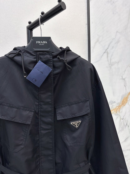 P 25ss hooded trench coat