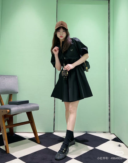 P 25SS drawstring shirt dress
