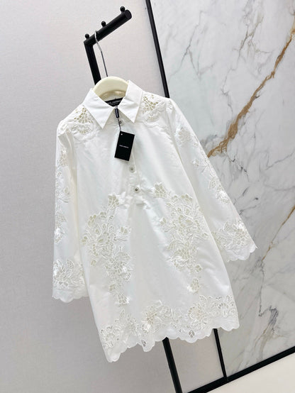 Do 25ss hollow shirt dress