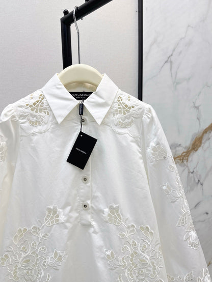 Do 25ss hollow shirt dress