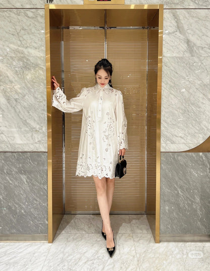 Do 25ss hollow shirt dress