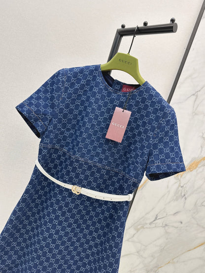 G 25ss denim jacquard dress